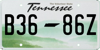 TN license plate B3686Z