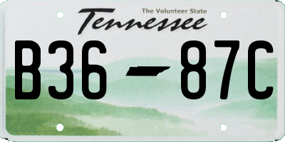 TN license plate B3687C