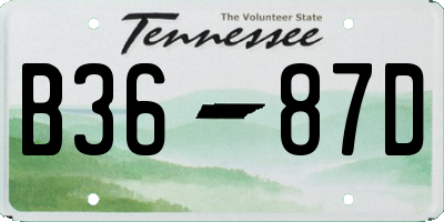 TN license plate B3687D