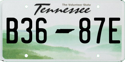 TN license plate B3687E