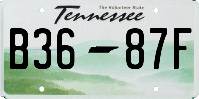TN license plate B3687F