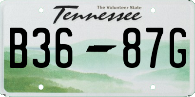 TN license plate B3687G