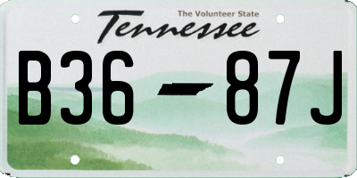 TN license plate B3687J