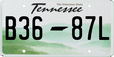 TN license plate B3687L