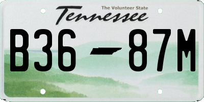 TN license plate B3687M