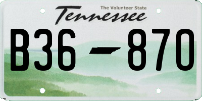 TN license plate B3687O