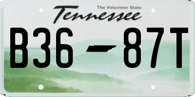 TN license plate B3687T