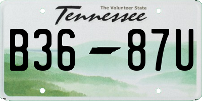 TN license plate B3687U