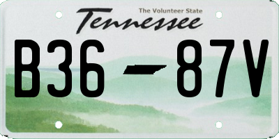 TN license plate B3687V