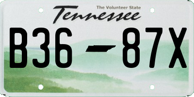 TN license plate B3687X