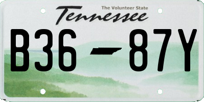 TN license plate B3687Y