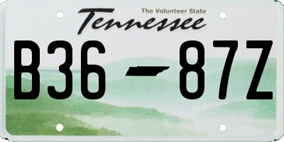 TN license plate B3687Z