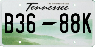 TN license plate B3688K