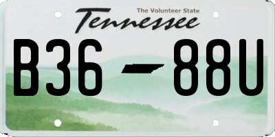 TN license plate B3688U