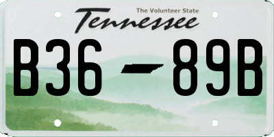 TN license plate B3689B