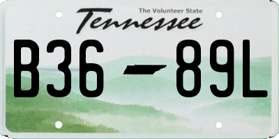 TN license plate B3689L