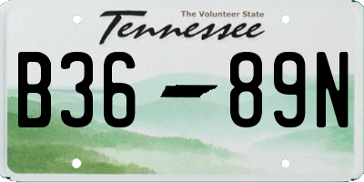 TN license plate B3689N