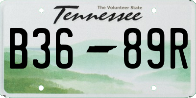 TN license plate B3689R