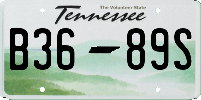 TN license plate B3689S