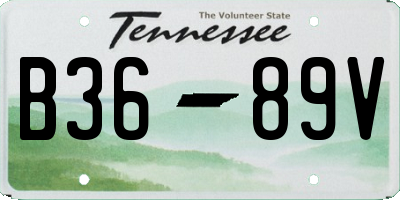 TN license plate B3689V