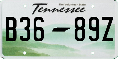 TN license plate B3689Z