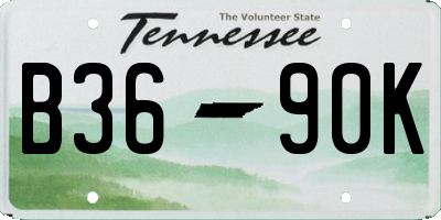 TN license plate B3690K