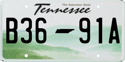 TN license plate B3691A