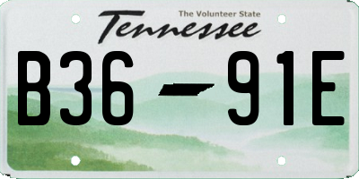 TN license plate B3691E