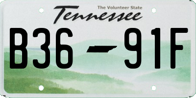 TN license plate B3691F