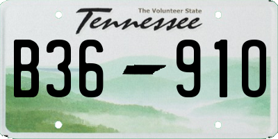 TN license plate B3691O
