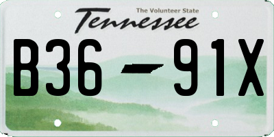 TN license plate B3691X