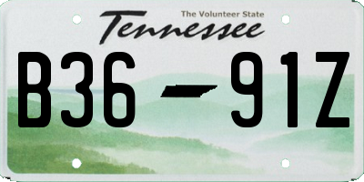 TN license plate B3691Z