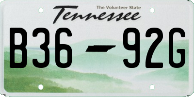 TN license plate B3692G