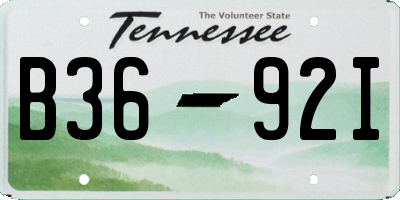 TN license plate B3692I