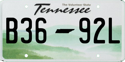 TN license plate B3692L