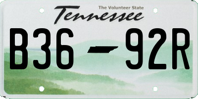 TN license plate B3692R