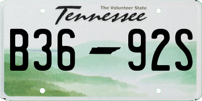 TN license plate B3692S