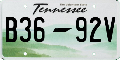 TN license plate B3692V