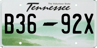 TN license plate B3692X