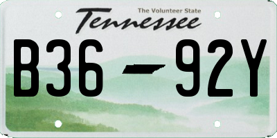 TN license plate B3692Y