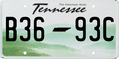 TN license plate B3693C