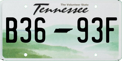 TN license plate B3693F