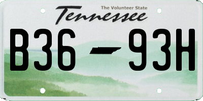 TN license plate B3693H