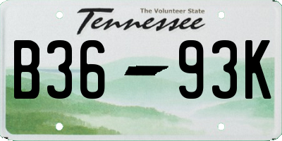 TN license plate B3693K