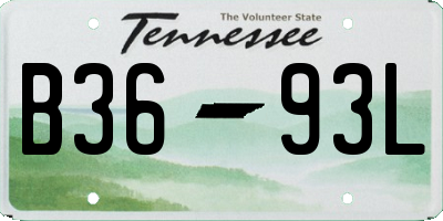 TN license plate B3693L