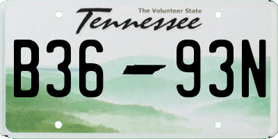 TN license plate B3693N