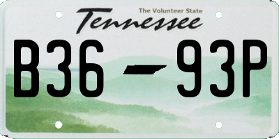 TN license plate B3693P