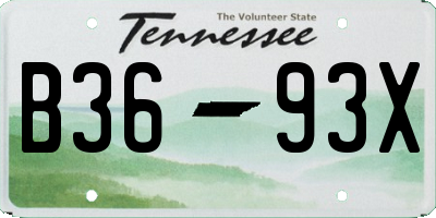 TN license plate B3693X