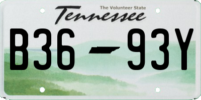 TN license plate B3693Y