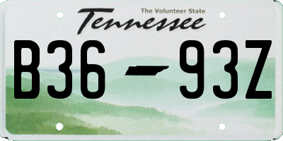 TN license plate B3693Z